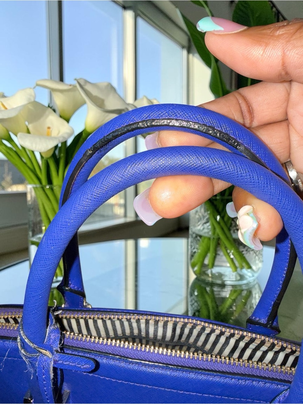 Kate Spade Cameron Street Margot Satchel in "Nightlife Blue" w Bagcharm EUC - Picture 14 of 14